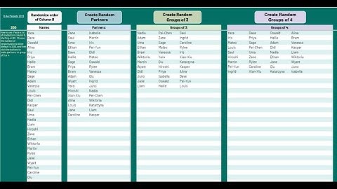 Version 2.0 Make Random Orders, Partners, Groups Demo