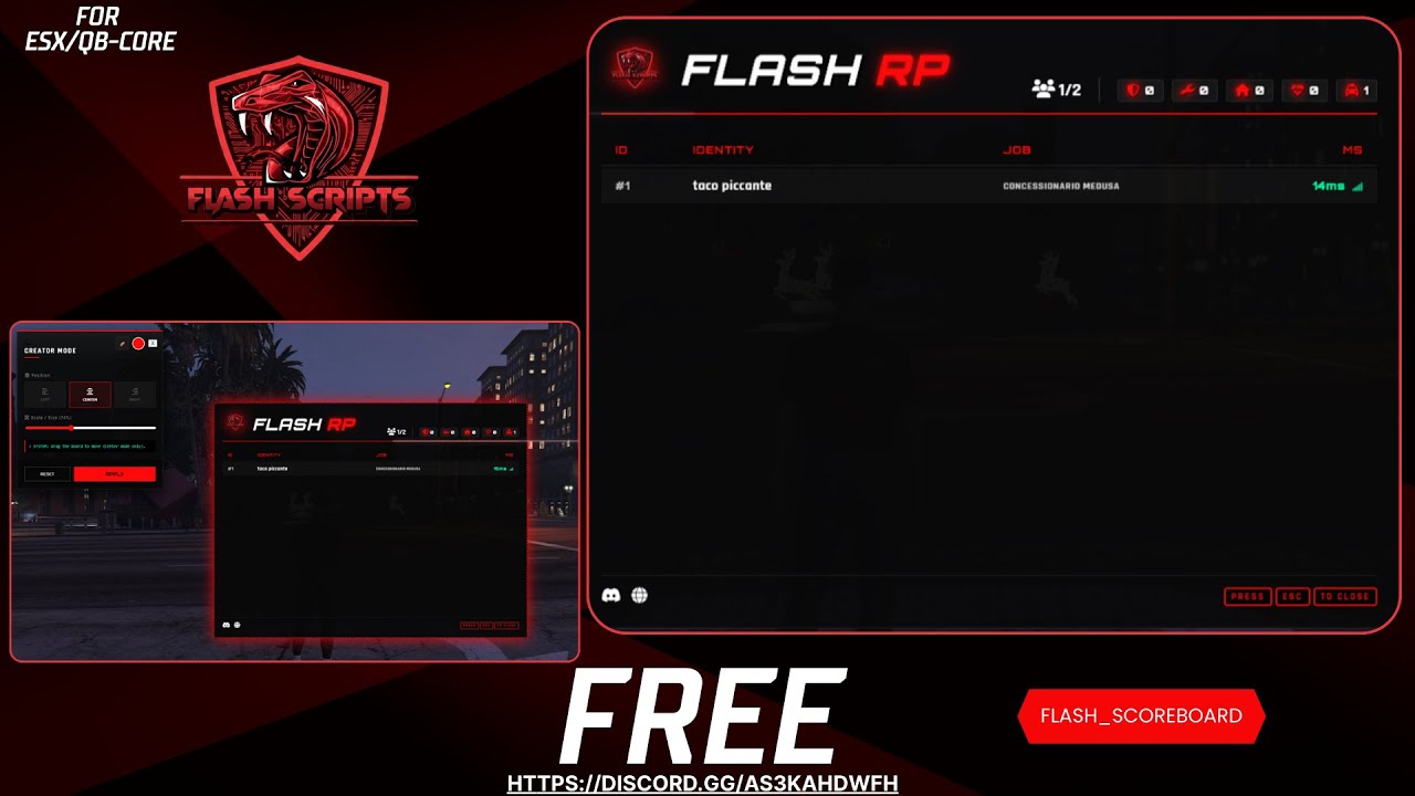 🔥 FLASH SCOREBOARD – ESX & QBCore Scoreboard for FiveM RP Servers! (0 ...