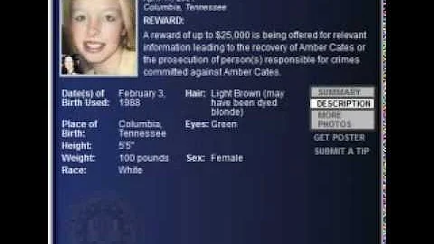 FBI Wanted - AMBER ELIZABETH CATES - ($25.000 Rewa...