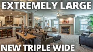 TRULY BLOWN AWAY by the size of this mobile home! #1 triple wide out there! Home Tour