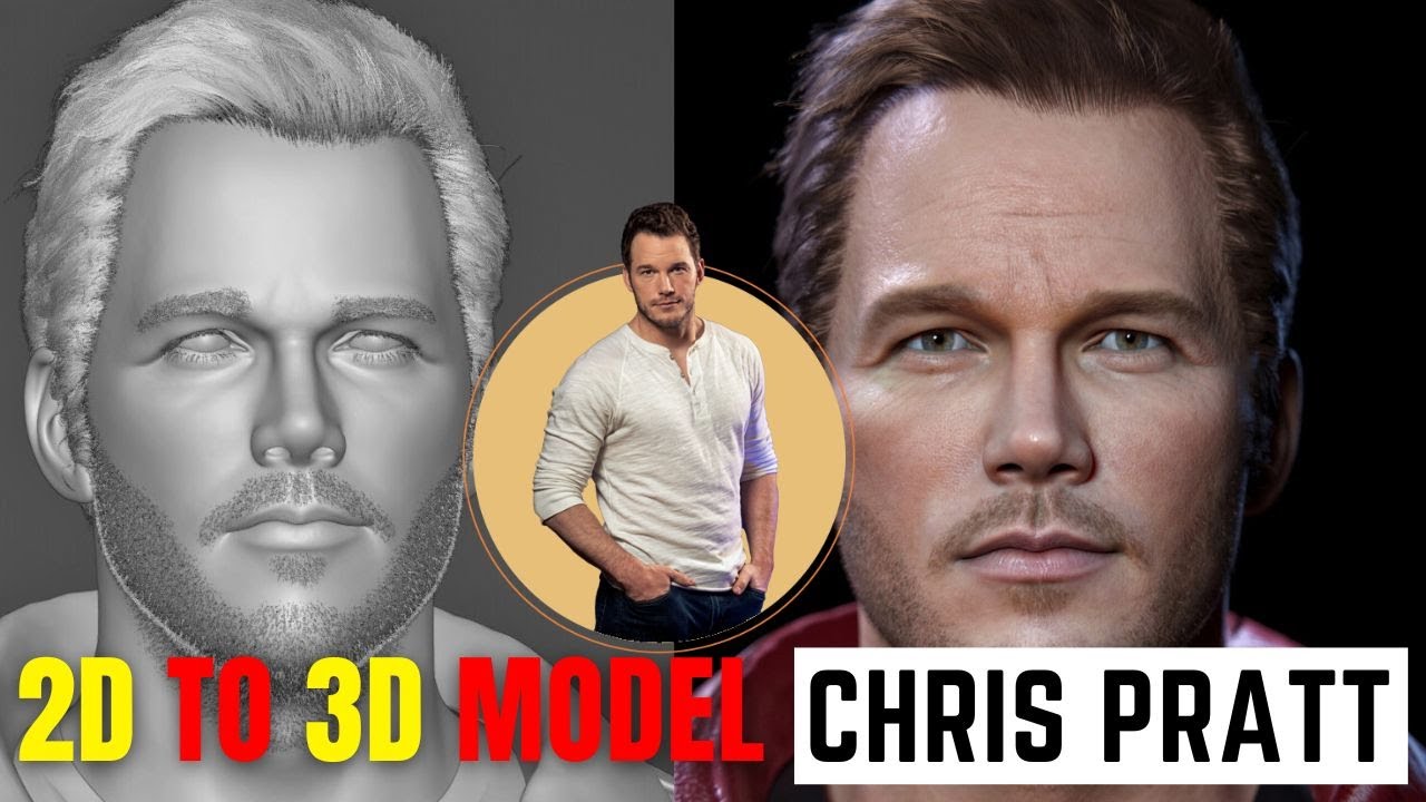 Blender Facebuilder Tutorial : Turn 2D Image to 3D Model : Chris Pratt ...