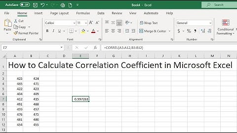 How to Calculate Correlation Coefficient in Microsoft Excel