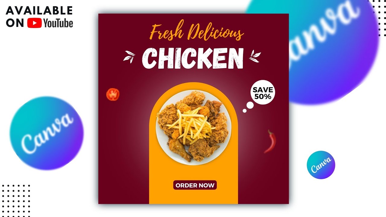 Canva Tutorial : Food Poster Design In Canva | Canva Design Tutorial ...