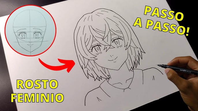 Como desenhar rosto de MEIO PERFIL (anime) 