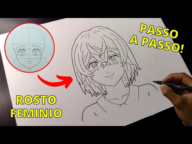 Como Desenhar Rosto de Anime Masculino De Frente Passo a Passo em