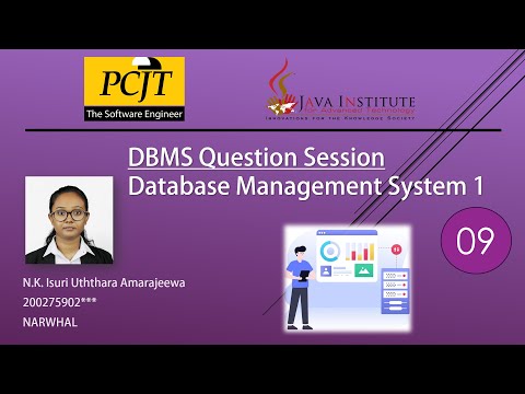 Data Base Task 09 | DBMS Question Session | 1st Year | Java Institute| Isuri Uththara