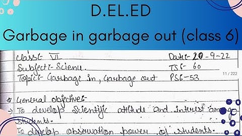 lesson plan of science on garbage in garbage out | class 6 | 2023