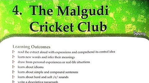The Malgudi Cricket Club In Hindi class 6 Chapter 4 English Ace With Aster Course Book | New 2025