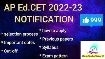 AP EDCET 2022-23 NOTIFICATION | how to apply | b.ed entrance exam | important dates | cutoff | click