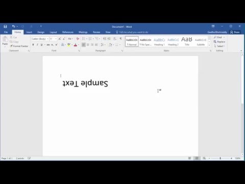 How to Create Upside Down Text in Word 2016