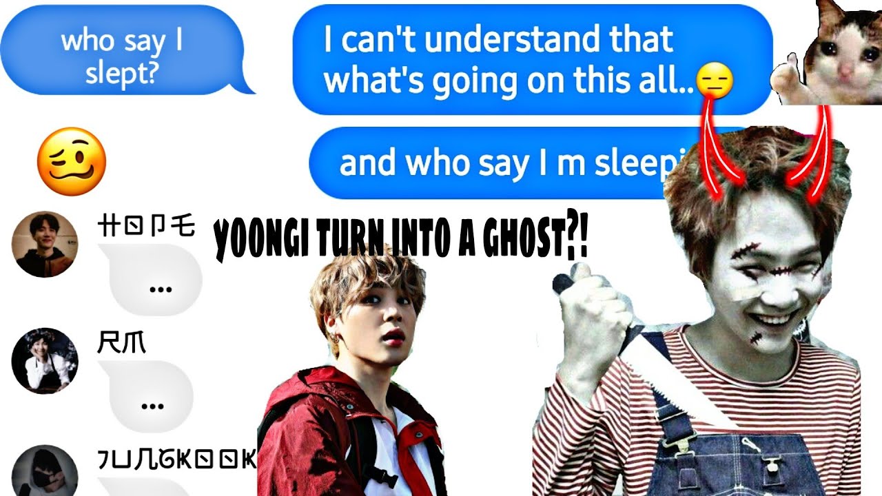 BTS-TEXTS ThE onE wHo SeE GhOst in YoOnGis roOm?! ( feat. yoomin )