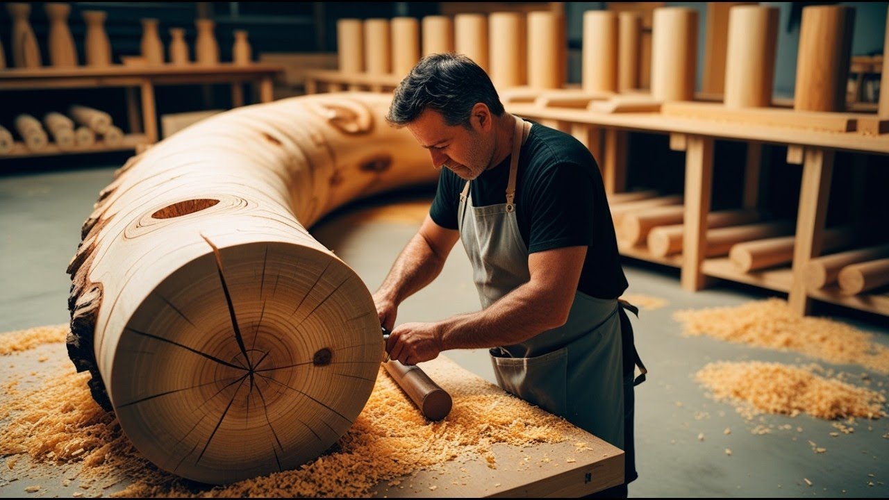 Young Artisan Reveals The Secret: What To Do With Round Logs? You'll Be Hooked
