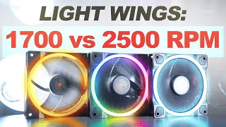 1700 vs 2500 RPM: Performance and Noise Levels -- be quiet! Light Wings High-Speed