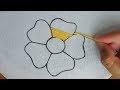 Hand embroidery: modern flower stitch,easy flower embroidery for dress