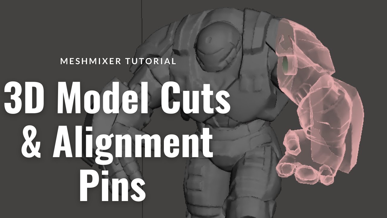 How to Cut STL Models for 3D printing Meshmixer + Meshmixer Alignment Pins - YouTube