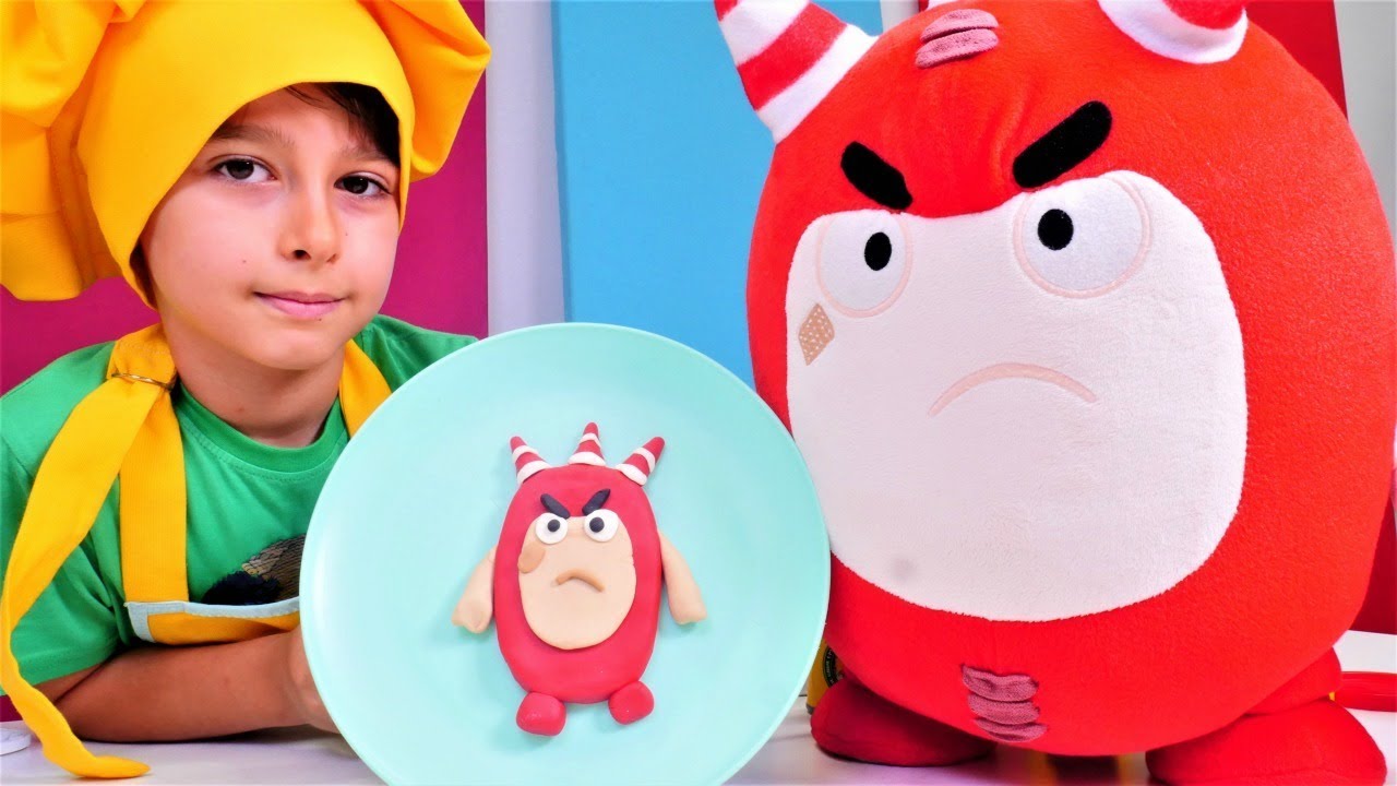 Oddbods pasta. Çocuk videoları. PlayDoh yemek yapma oyunu YouTube