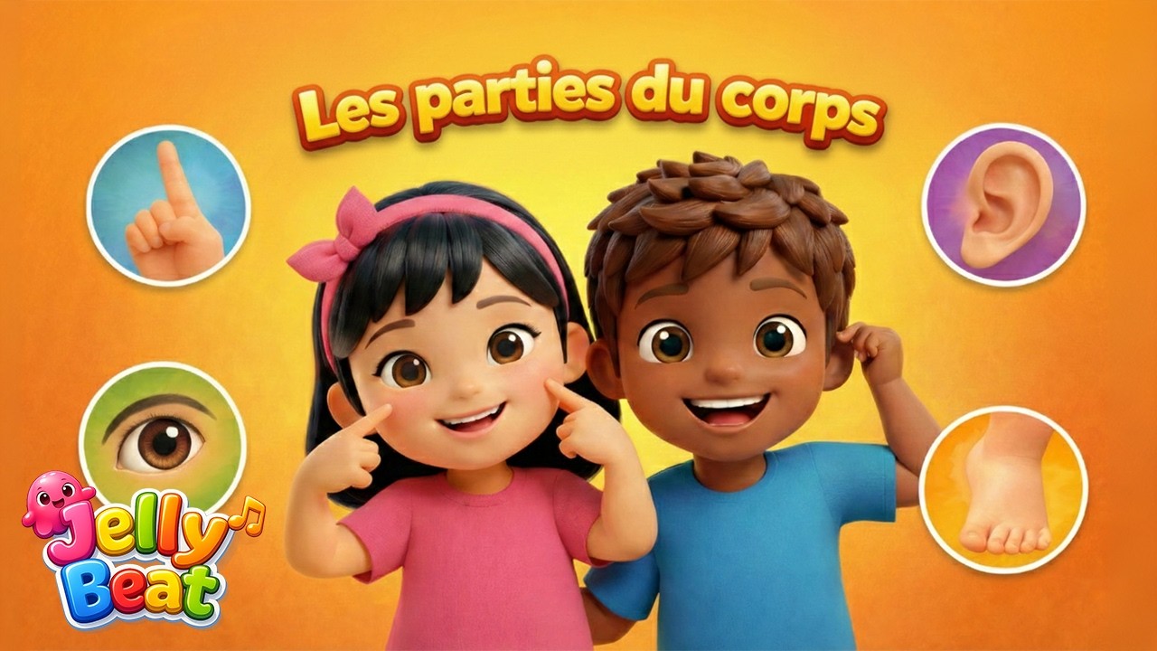 On apprend des petits mots - Les Parties du Corps | JellyBeat Français 🧠