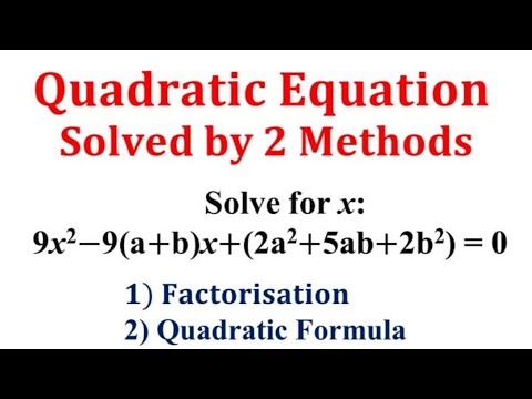 Using a quadratic formula to solve the following quadratic equation: 9x ...