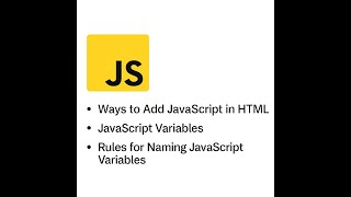 🔥 JavaScript for Beginners to advance – Add JS to HTML, Variables & Naming Rules