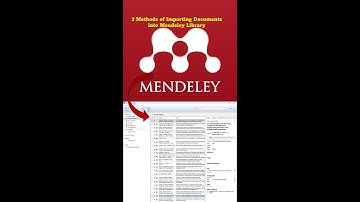 Mendeley Desktop: Three Methods of Importing Articles into Mendeley Desktop Library.