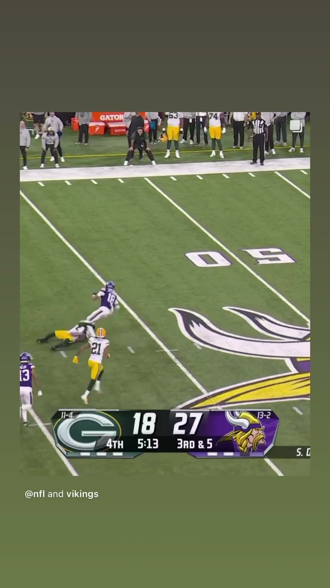 What if #hoodnews #vikings #samdarnold #justinjefferson #catch #football #greenbaypackers #omg #how