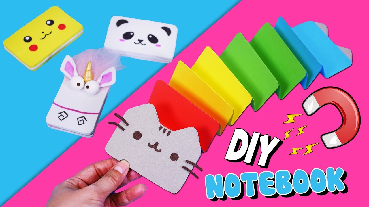 DIY Fun Notebooks you NEED to try Cute  Easy Magnetic Notebook  DIY School Supplies