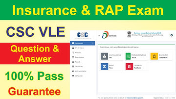 CSC VLE Insurance & RAP Exam Question Answer Key