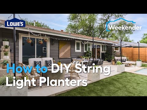 How to DIY String Light Planters @lowes