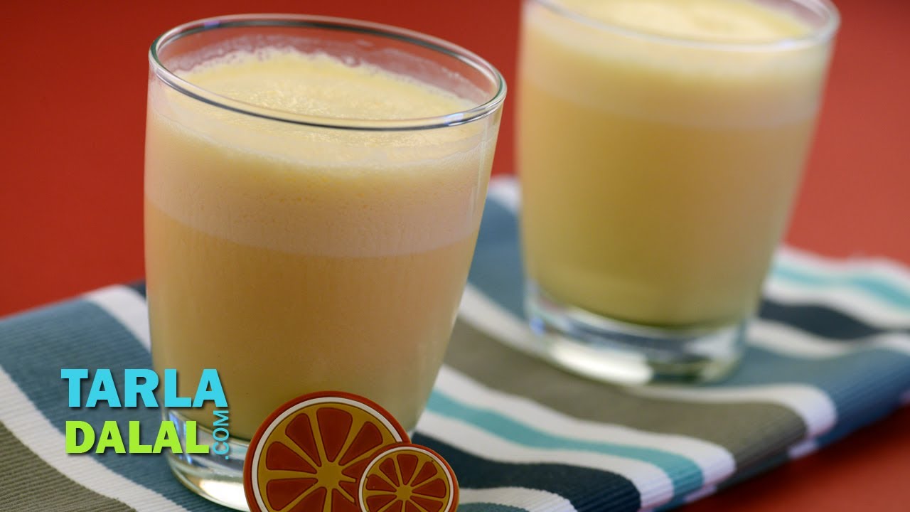 Orange Yoghurt Shake by Tarla Dalal