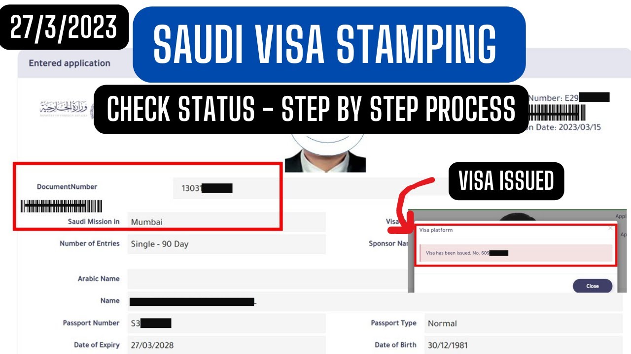 visit visa stamping status