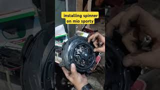 installing spinner on mio sporty #shotrs #spiner #miosporty