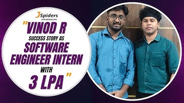 🎉 Vinod R Placed as Software Engineer Intern at 3 LPA | Thanks to JSpiders BTM | 2025