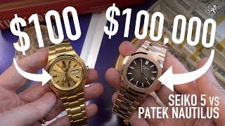 $100 Seiko 5: The Best Nautilus Alternative vs $100,000 Patek Watch screenshot 5