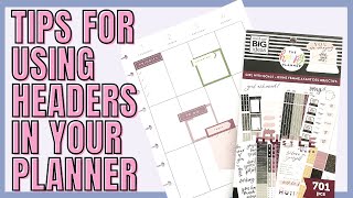 TIPS FOR USING HEADERS IN YOUR PLANNER | PLANNER TIP DAY 8 Update