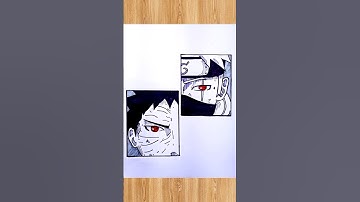 Kakashi Hatake and Obito Uchiha Easy Drawing Idea 🔥