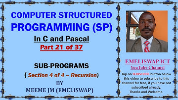 Computer Structured Programming In C and Pascal (Part 21 of 37) | Recursive functions