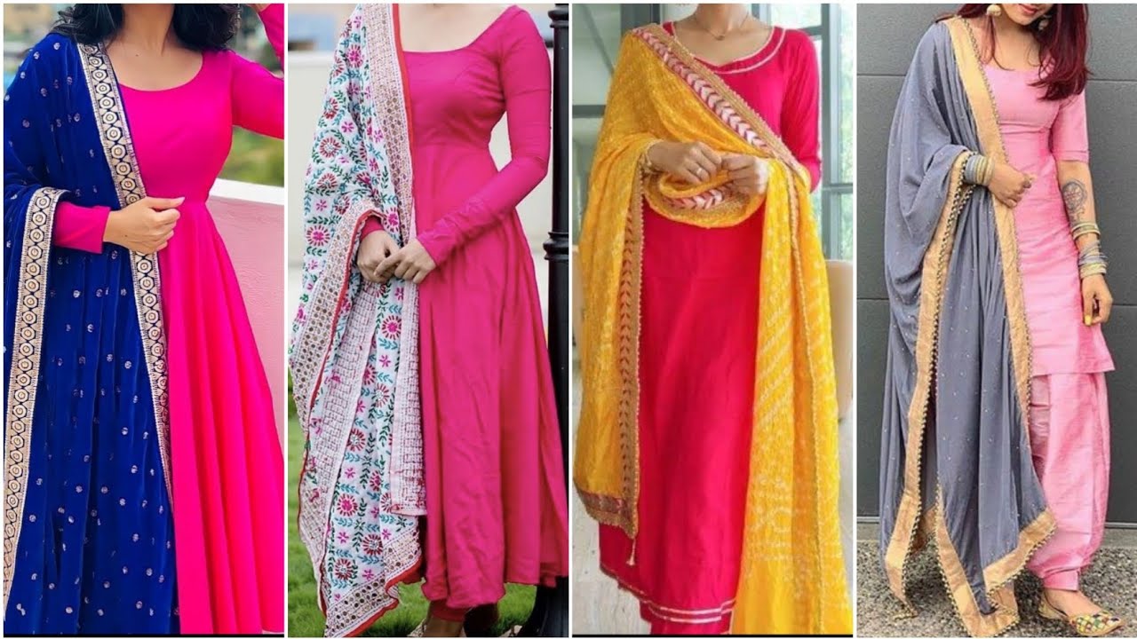 Best Contrast Dupatta for Pink Color Punjabi Suit 2023 | Pink Color ...