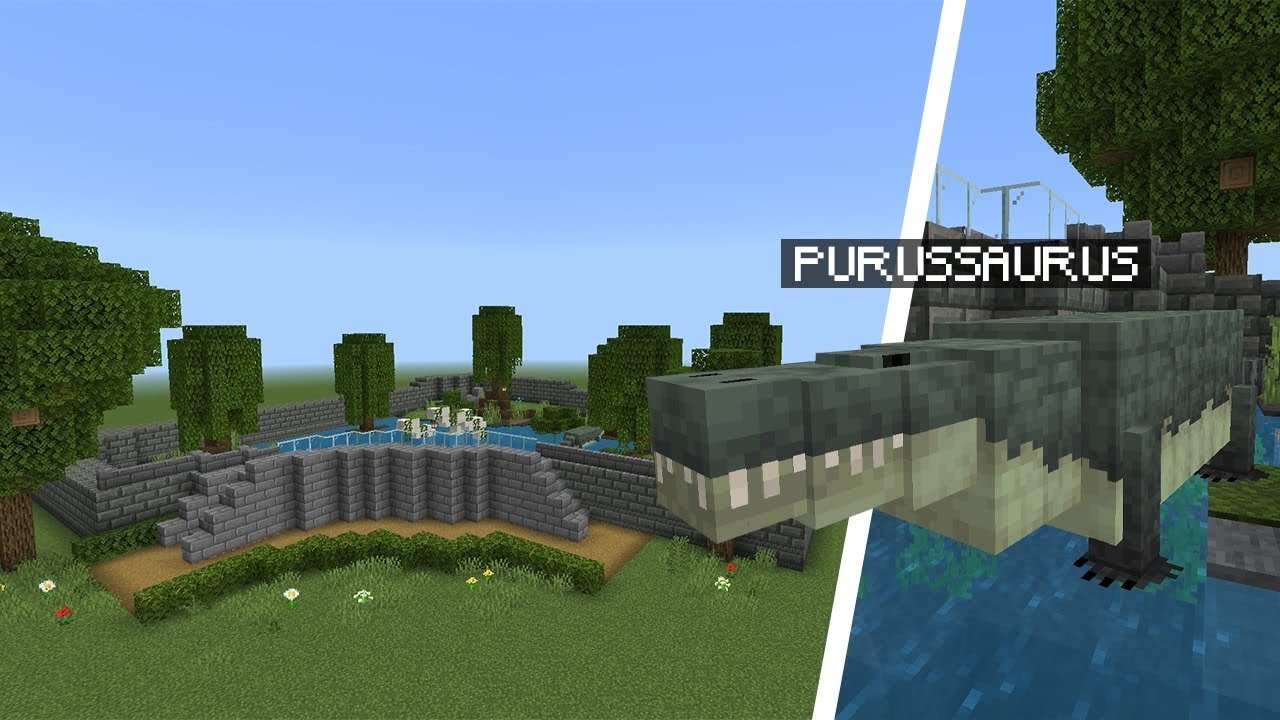 Minecraft Purussaurus SPEEDBUILD MEMBUAT KANDANG PURUSSAURUS DI MINECRAFT - DINOSAUR ERA ...