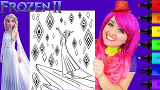 Coloring Elsa Ice Crystals Frozen 2 Disney Coloring Page Prismacolor Markers | KiMMi THE CLOWN