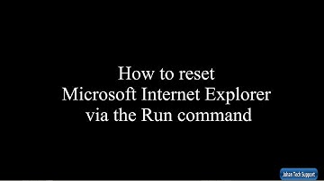 Reset Internet Explorer via Run command