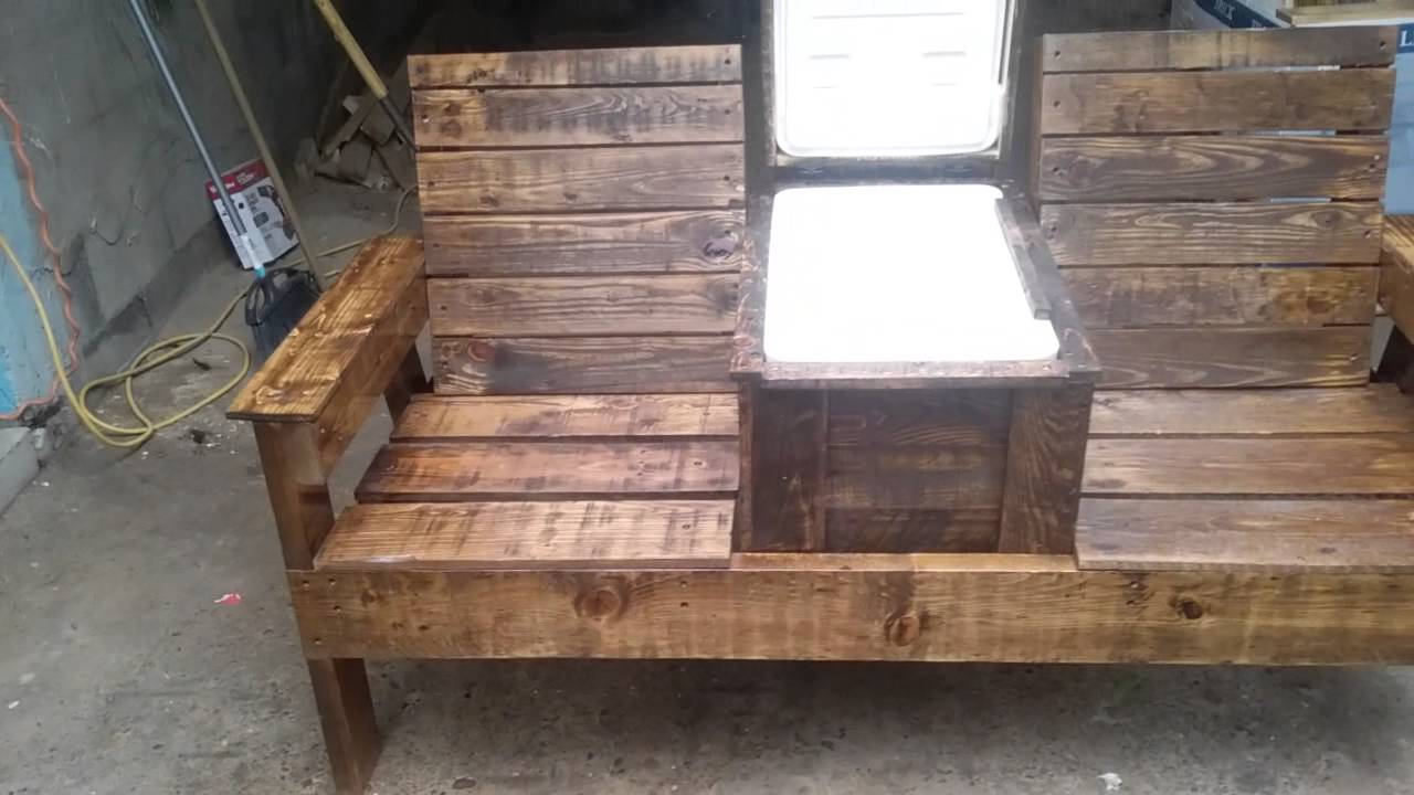Bench with built in cooler - YouTube