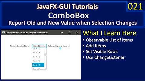 ComboBox | Handle SelectionChange | JavaFx GUI Tutorial #021