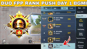 DUO FPP RANK PUSH DAY 1 BGMI || TIPS FOR CONQUEROR || #MARIOGAMING