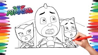 Pj Masks Coloring Memorable Scene Pages For Kids How To Draw Pj Masks Coloring Video For Kids