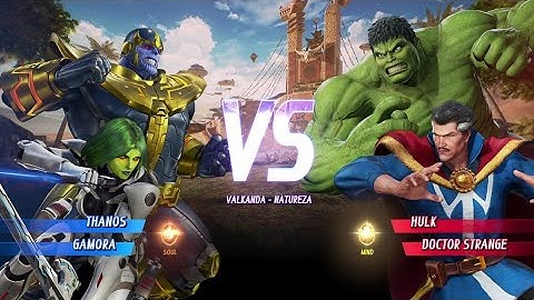 Thanos & Gamora vs Hulk & Doctor Strange (Hardest AI) - Marvel vs Capcom Infinite