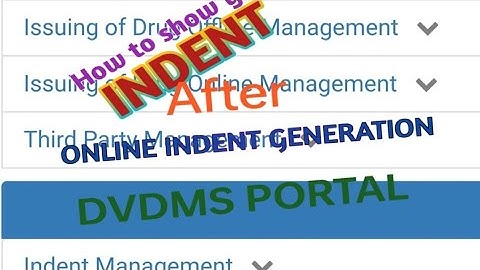 HOW TO SHOW INDENT after ONLINE INDENT GENERATION