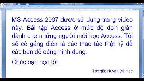 Tài Liệu Video giải bài tập Access