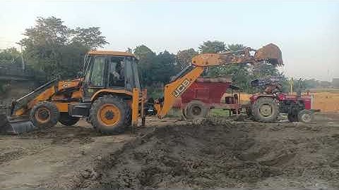 Jcb 3dx Eco Xpert Machine Mud Loading In The Tractor Trolley Massey Tractor Sonalika Tractor Video |