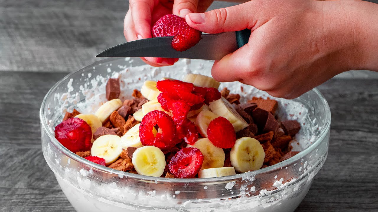 Torta bez pečenja sa jagodama i bananama - idealan duet!!| Gurman TV