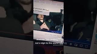 Andrew Tate Illuminati Hand Signs Freemason Symbols during Arrest in Romania for Human Trafficking !